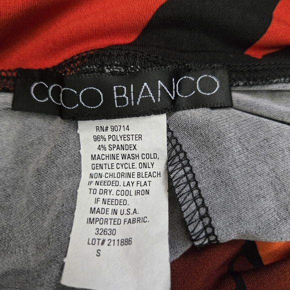 COCO BIANCO Floral Wide-Leg Pants In Black and Red. Size Small - Picture 5 of 9